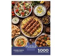 Puzzle Da 1000 Pezzi Per Adulti Mediterranean Feast with Kebabs And Dips Puzzle Per Adulti Giochi Per Famiglie Regali Per Donne Regali Unici Di Compleanno E Natale 70x50cm/1000pcs