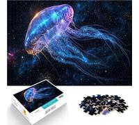 Puzzle da 1000 pezzi per adulti Meduse cosmiche nelle stelle dello spazio Sfida difficile Decorazione murale Regali unici per compleanno e Natale 75x50cm