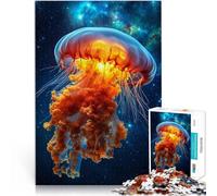 Puzzle da 1000 pezzi per adulti Meduse nello spazio Fatto di carta，da 14 anni in su Sfida difficile Ottimo regalo per i videogiochi。misurare：38x52cm/14.96x20.47pollice