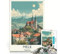 Puzzle da 1000 pezzi per adulti Melk Austria Vintage, gioco educativo, gara di velocità manuale, ideale come regalo per tutta la famiglia 50x75cm
