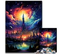 Puzzle da 1000 pezzi per adulti meravigliosa città notturna puzzle in legno fai da te stimolante rompicapo perfetto gioco per famiglie o regalo decorativo 1000 pezzi (75x50 cm)