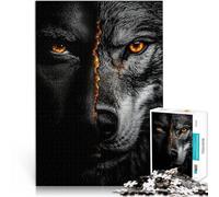 Puzzle da 1000 pezzi per adulti Metà lupo metà umano Difficile da completare ma divertente e umoristico offerte come regali per tutta la famiglia 52x38cm