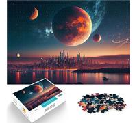 Puzzle da 1000 pezzi per adulti Metropoli del futuro Giocattolo educativo intellettuale decomprimente Lista dei desideri con Babbo Natale 52x38cm
