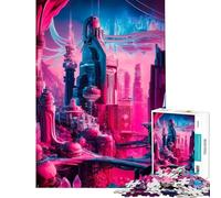 Puzzle da 1000 pezzi per adulti Metropoli Galattica Neon Divertimento a Casa Gioco Rompicapo per le Vacanze a Casa Adatto a Persone dai 14 anni in su (38x26cm)