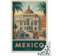 Puzzle Da 1000 Pezzi Per Adulti Mexico City Travel Poster Puzzle Per Adulti Gioco Rompicapo Difficile Sfida Educativa Difficile 52x38cm/1000pcs