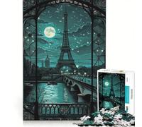 Puzzle da 1000 pezzi per adulti Mezzanotte a Parigi Francia giocattolo fai da te ideale per passare il tempo durante le vacanze a casa compleanni e altre occasioni 50x75cm