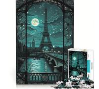 Puzzle da 1000 pezzi per adulti "Mezzanotte a Parigi Francia" gioco educativo difficile regalo di compleanno e unico 38x26cm