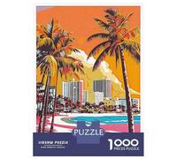 Puzzle Da 1000 Pezzi Per Adulti Miami Beach Skyline Puzzle Rompicapo Gioco Di Logica Gara Di Velocità Manuale Ottimo Regalo Per I Giocatori 70x50cm/1000pcs