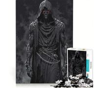 Puzzle da 1000 pezzi per adulti: Mietitore dagli occhi cremisi - Sentinella oscura della morte, gioco rompicapo, decorazione perfetta, compleanno e Natale 50x75cm