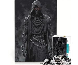 Puzzle da 1000 pezzi per adulti: Mietitore dagli occhi cremisi - Sentinella oscura della morte, gioco rompicapo, decorazione perfetta, compleanno e Natale 50x75cm