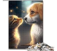 Puzzle da 1000 pezzi per adulti, "Migliori amici" - Puzzle per adulti con gatto e cane. Regalo perfetto per compleanni, feste, decorazioni spaziali (dimensioni 50x75cm).