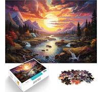 Puzzle da 1000 pezzi per adulti "miracolo sotto il tramonto", modello di assemblaggio sofisticato da completare ma divertente e divertente 26 x 38 cm