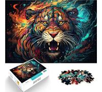 Puzzle da 1000 pezzi per adulti, misterioso colorato tigre giochi educativi per la casa, giocattolo fai da te, 26 x 38 cm, promuove l'amore tra le coppie