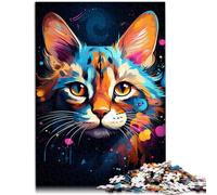 Puzzle da 1000 pezzi per adulti misterioso gatto savana giocattolo antistress 50 x 75 cm intera famiglia