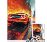 Puzzle da 1000 pezzi per adulti modello arancione Dodge Challenger decorazione per la casa giocattoli ottimo regalo per giochi rilassanti migliorare l'amore tra coppie dimensioni 50x75cm