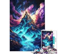 Puzzle da 1000 pezzi per adulti modello "Cima di montagna cosmica" gioco rilassante regalo di compleanno difficile e stimolante (dimensioni 38x26cm)