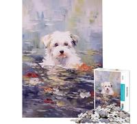 Puzzle da 1000 pezzi per adulti Monet Cane Ninfee Giocattolo artistico Gioco intellettuale Rompicapo Analisi e Logica Regalo per donne e uomini (Dimensioni 38x52cm)