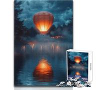 Puzzle da 1000 pezzi per adulti Mongolfiera su un lago nebbioso Rilassati durante il tempo libero Taglio netto e senza cuciture Dimensioni del giocattolo: 38x52cm