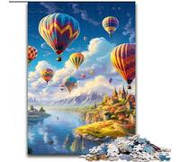 Puzzle da 1000 pezzi per adulti, mongolfiere colorate in legno, con gioco interattivo per famiglie, tutte le età 1000 pezzi(50x75cm)