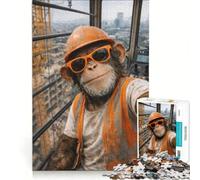 Puzzle da 1000 pezzi per adulti Monkey Builder gioco manuale gara di velocità con pezzi a incastro di forma casuale 38x26cm