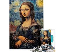 Puzzle da 1000 pezzi per adulti Monna Lisa Notte stellata puzzle per adolescenti ideale per passare il tempo durante le vacanze a casa lista dei desideri con Babbo Natale per compleanno e altri