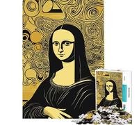 Puzzle da 1000 pezzi per adulti Monna Lisa stile Pop Art di metà secolo giocattolo decorativo da parete sfida impegnativa ideale come regalo per tutta la famiglia (dimensioni 50x75cm)