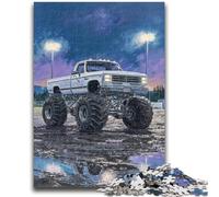 Puzzle da 1000 pezzi per adulti, Monster Truck psichedelico, antistress, sfida difficile, adatto per la decorazione della scrivania, 26x38cm