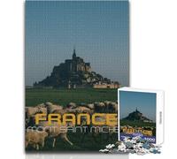 Puzzle da 1000 pezzi per adulti Mont Saint Michel, Francia Ideale per momenti di relax accoglienti Giocattolo da gioco con fustellatura di precisione Dimensioni 38x26cm