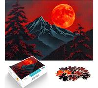 Puzzle da 1000 pezzi per adulti Montagna della Luna di Sangue Allena il tuo cervello e le tue mani perché è ideale come regalo per tutta la famiglia 70x100cm