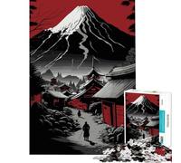 Puzzle da 1000 pezzi per adulti Montagna Fuji Rossa Gioco avvincente per coltivare la pazienza pratico passatempo decorazione per la casa regalo di compleanno (Dimensioni 38x26cm)