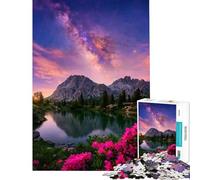 Puzzle da 1000 pezzi per adulti montagna lago sotto la Via Lattea sfida educativa analisi e logica giocattolo educativo per ragazzi dai 14 anni in su 50x75cm
