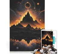 Puzzle da 1000 pezzi per adulti Montagna Maestosa Illuminata dalla Luna Gioco Impossibile Divertimento da Attività a Casa Adatto per Decorazione da Scrivania 38x26cm