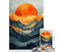 Puzzle da 1000 pezzi per adulti montagne con tramonto dorato giocattolo decorazione da parete ottimo regalo per giochi rilassanti giochi per migliorare l'amore tra coppie dimensioni 38x26cm