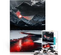 Puzzle da 1000 pezzi per adulti Montagne del fiume della luna di sangue Giochi Giocattoli Regalo Migliorare l'amore tra le coppie 75x50cm