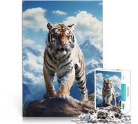Puzzle da 1000 pezzi per adulti Montagne della Tigre per il giocattolo di sfida del gioco educativo con poster abbinato e foglio di quiz 75x50cm