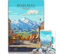 Puzzle da 1000 pezzi per adulti Montana Bozeman Travel, gioco stimolante, ideale come regalo per tutta la famiglia, 50x75cm