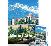 Puzzle da 1000 pezzi per adulti Monte Athos Grecia giochi per famiglie un'opera d'arte giocattolo decorativo da parete collezione d'artista belle arti (26x38cm)