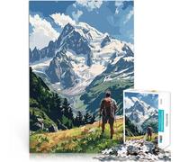Puzzle da 1000 pezzi per adulti Monte Bianco Francia Montagna Sfida di gioco educativo giocattolo Adatto per la decorazione del desktop 52x38cm