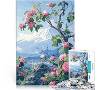 Puzzle da 1000 pezzi per adulti Monte Fuji con fiori di ciliegio Gioco di famiglia antistress sfida difficile Regali di Babbo Natale segreto 38x26cm