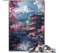 Puzzle da 1000 pezzi per adulti, Monte Fuji e il Tempio, puzzle per adulti e adolescenti, giochi educativi per famiglie, decorazione per la casa, regalo (dimensioni 50x75cm)