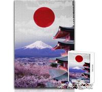 Puzzle da 1000 pezzi per adulti Monte Fuji Giappone Giapponese Rilassante e calmante Hobby da interno Perfetto e preciso Giocattolo per il tempo libero Dimensioni 50x75cm