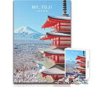 Puzzle da 1000 pezzi per adulti Monte Fuji Rompicapo Giochi per famiglie Migliora la memoria Giocattoli antistress Dimensioni 38x26cm
