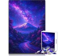 Puzzle da 1000 pezzi per adulti Monte Fuji sotto il cielo stellato della galassia Adatto per coppie Gioco pratico Regalo per donne e uomini (dimensioni 50x75cm)
