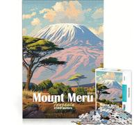 Puzzle da 1000 pezzi per adulti Monte Meru Tanzania gioco per famiglie rilassante e stimolante per la mente collezione d'artista belle arti 38x52cm