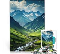 Puzzle da 1000 pezzi per adulti Monti di primavera - Pendii vivaci Fatto di carta，per età 14+ Decorazione d'arte per la casa Ottimo regalo per i videogiochi。misurare：38x52cm/14.96x20.47pollice