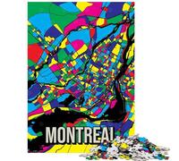 Puzzle da 1000 pezzi per adulti Montreal Canada mappa della città in stile pop art puzzle di viaggio artistico per adolescenti assemblaggio di modelli difficile e stimolante gioco impegnativo e
