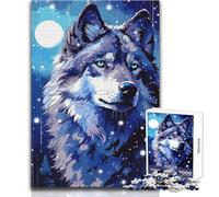 Puzzle da 1000 pezzi per adulti Moon Wolf Retro Pixel Art Giocattolo Gioco intellettuale Migliora la memoria Giocattoli antistress Dimensioni 38x52cm