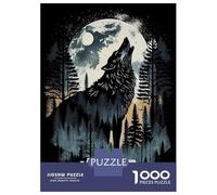 Puzzle Da 1000 Pezzi Per Adulti, Moonlit Howl Wolf, Intrattenimento Da Interno, Idea Regalo Di Natale, Cartone Premium, 38x26cm/1000pcs