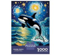 Puzzle Da 1000 Pezzi Per Adulti Moonlit Ocean An Orca’s Leap Under The Starry Sky Van Gogh Style Art Puzzle Per Adulti Giochi Rilassanti Antistress Regalo Di Compleanno, Regali, 70x50cm/1000pcs