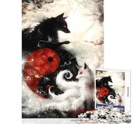 Puzzle da 1000 pezzi per adulti Morte e vita Volpe Fantasy Giocattolo Decorazione da parete Ottimo regalo per giochi di famiglia Migliora l'amore tra coppie Dimensioni 38x26cm